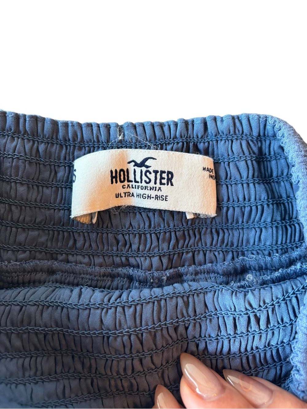 Hollister Blue Ruffle Tiered Skater Mini Skirt Size Small - Picture 2 of 3